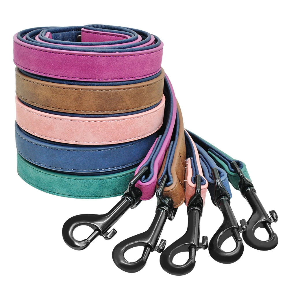 Adjustable Dog Collar - Solid Colour PU Leather Personalized  Collars Bandanas YAG Boutique