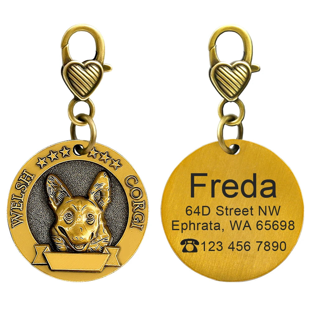 Beautiful Craft Customisable Dogs ID Tags & Nameplate  Pet Toys & Accessories YAG Boutique