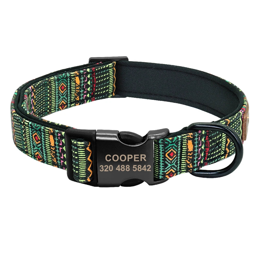 Colourful Printed Customised Dog Collar and Leash  Pet Toys & Accessories YAG Boutique