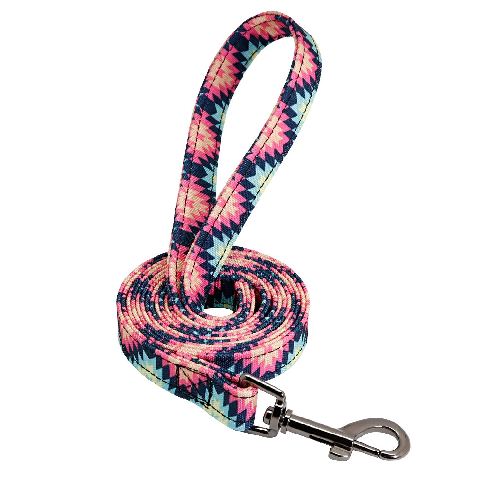Colourful Printed Customised Dog Collar and Leash  Pet Toys & Accessories YAG Boutique