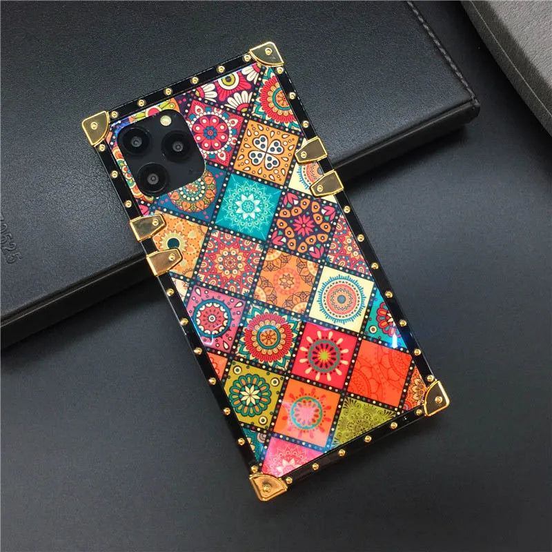 Luxury Patterned Case with Ring Holder & Strap for iPhone 14 - 16 Series  iPhone Cases YAG Boutique
