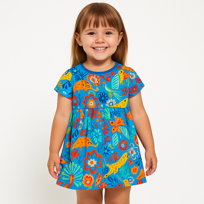 Playful Paradise Animal & Floral Dress for Girls  girls clothing YAG Boutique
