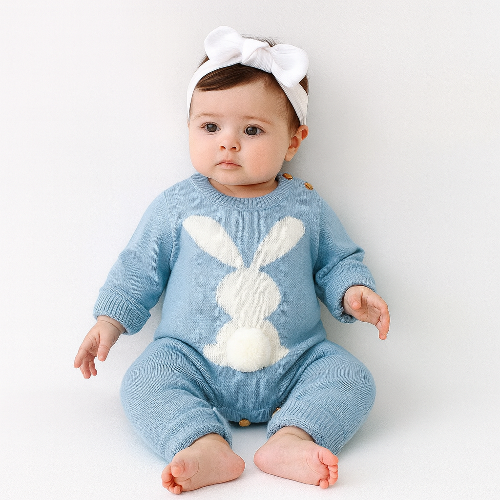 Bunny Knitted Baby Romper  baby clothing YAG Boutique