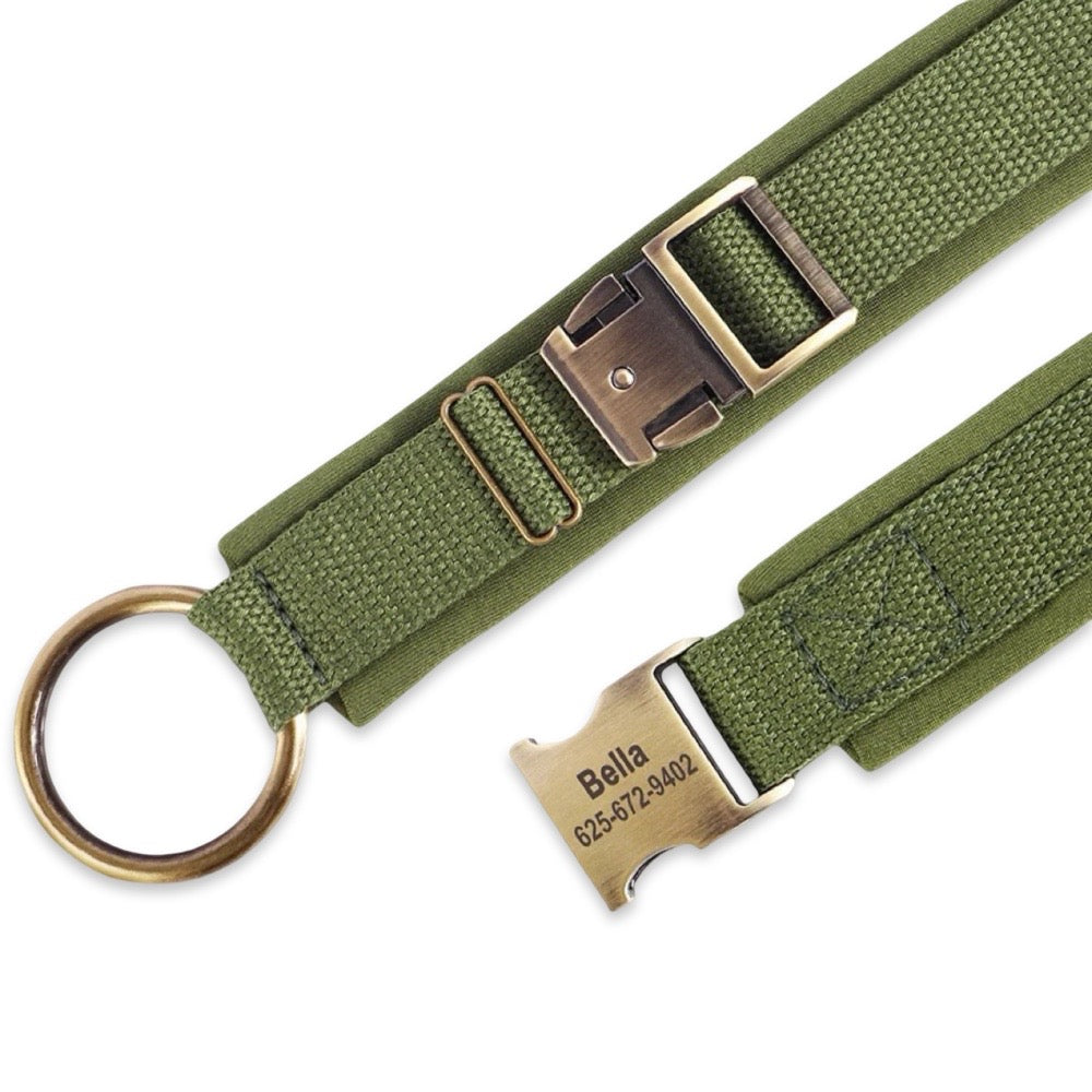 Premium Personalised Nylon Dog Collar with Engraved Metal Buckle  pet accessories YAG Boutique