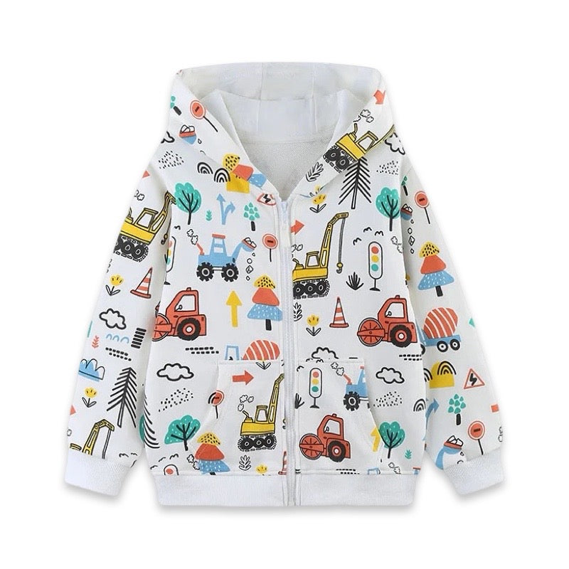 Construction Crew Zip Hoodie  kids clothing YAG Boutique