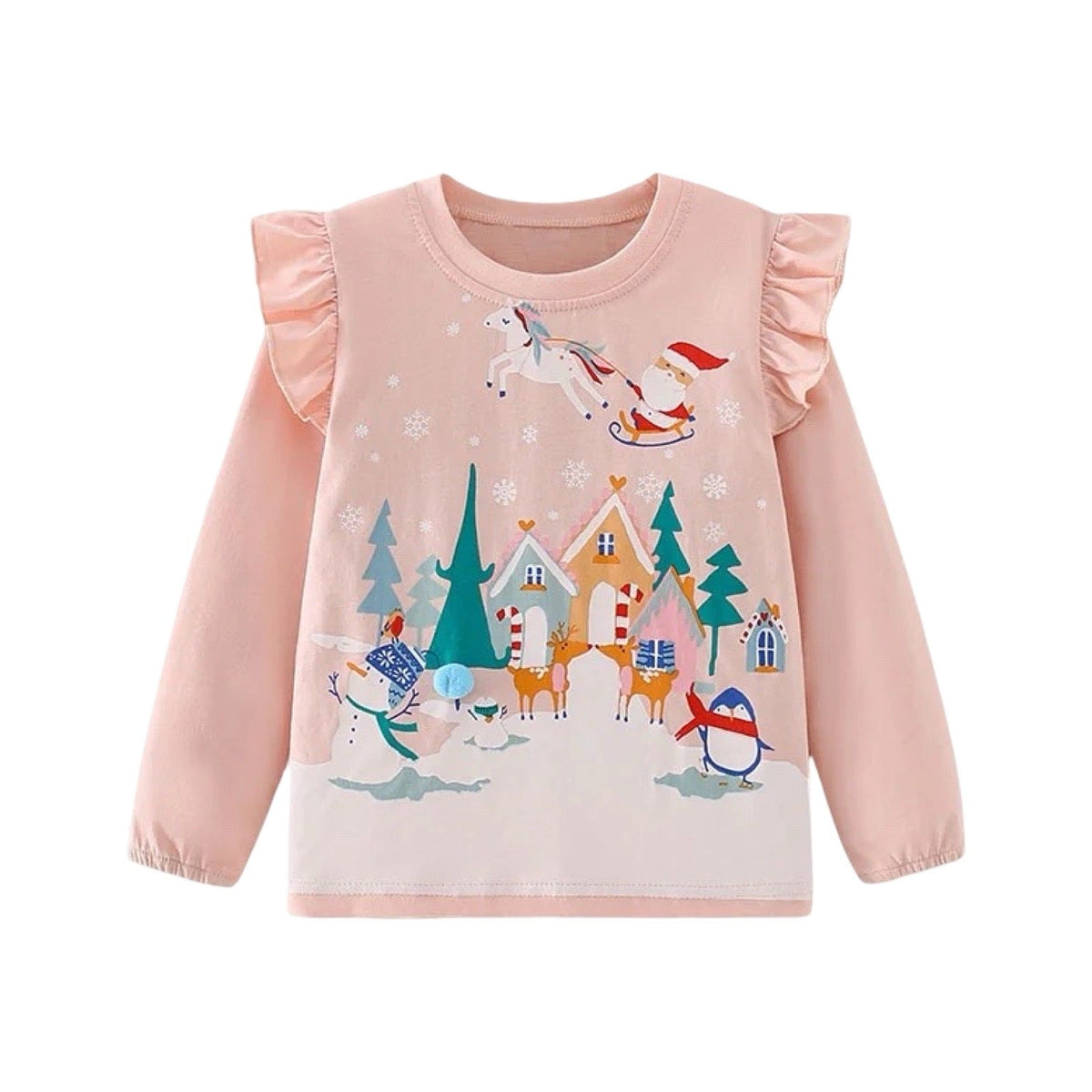 Magical Christmas Village Ruffle Jumper  girls clothing YAG Boutique