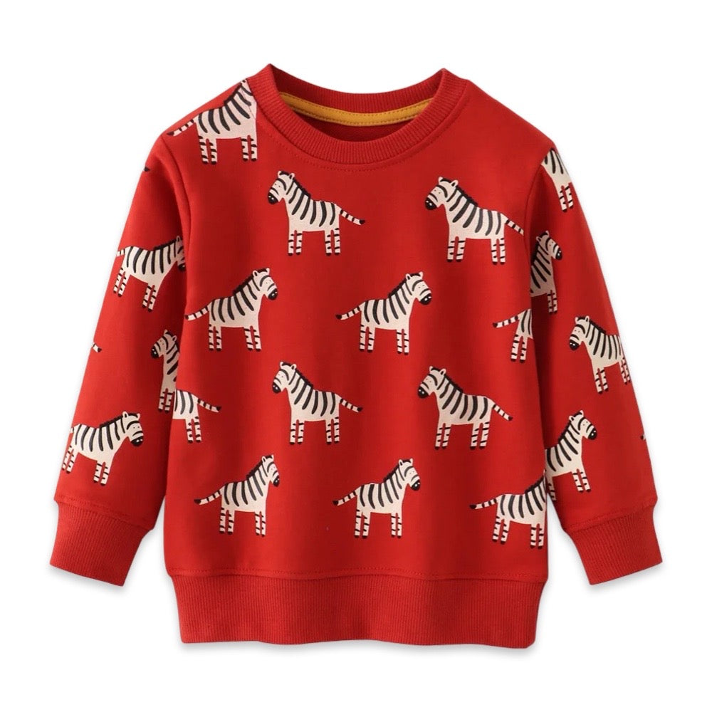 Kids Red Zebra Print Jumper  kids clothing YAG Boutique