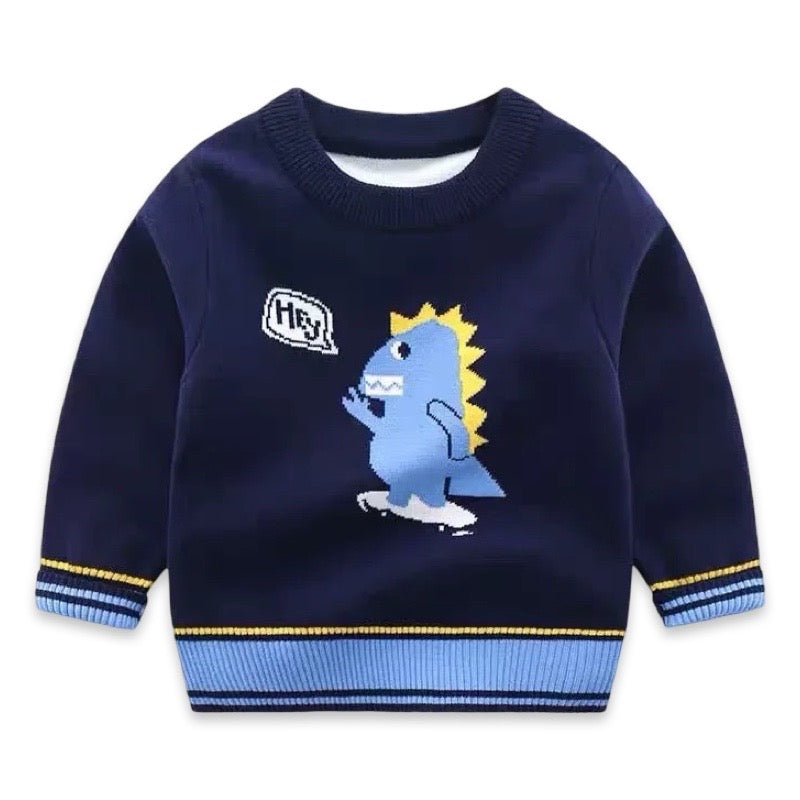 Little Dino "Hey" Knit Jumper  kids clothing YAG Boutique