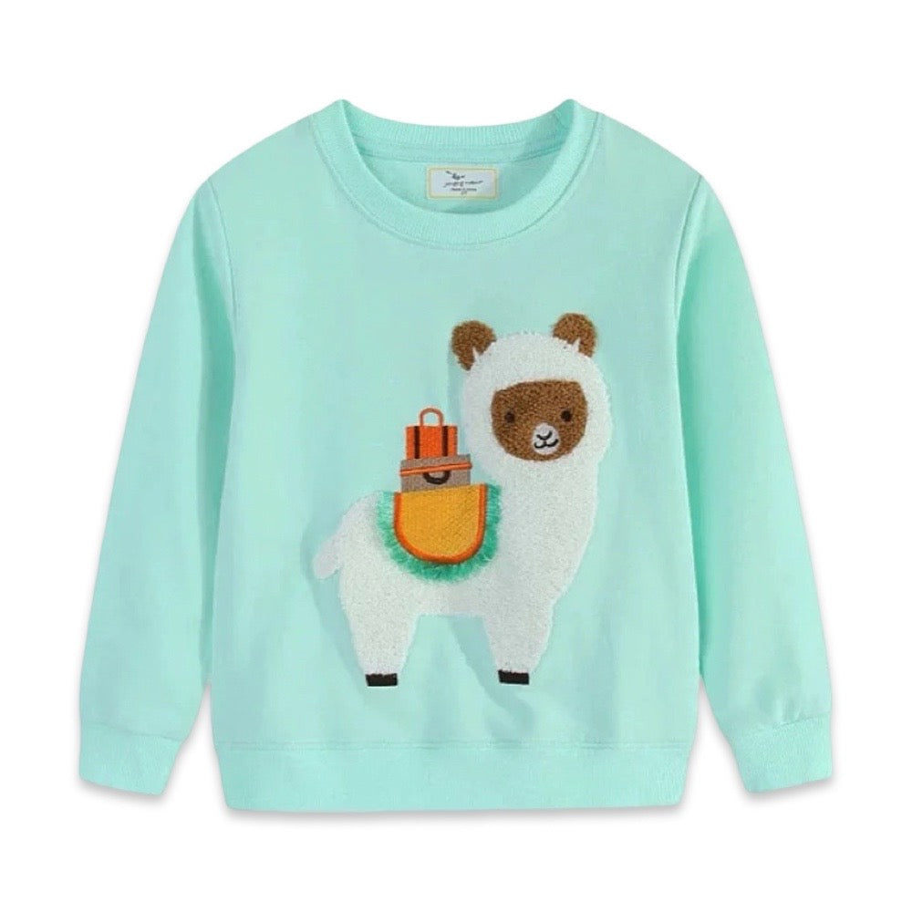 Mint Green Alpaca Fleece Jumper  kids clothing YAG Boutique