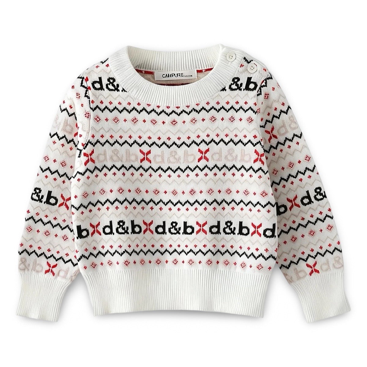 Kids Vintage Fair Isle Pattern Knit Jumper  kids clothing YAG Boutique