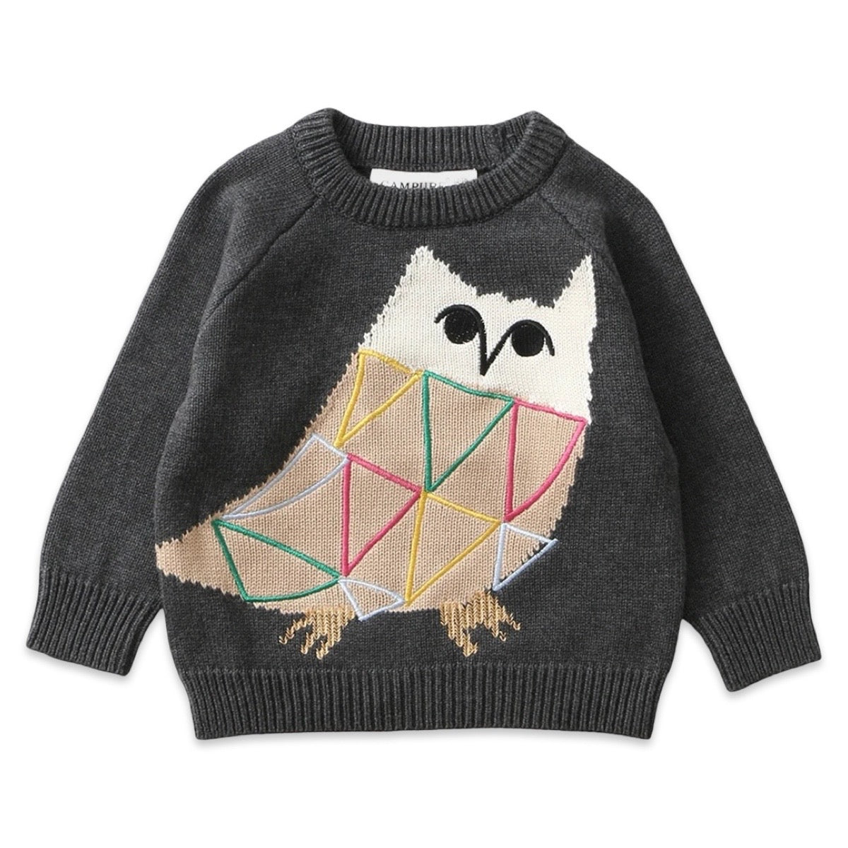 Kids Geometric Owl Knit Jumper  kids clothing YAG Boutique