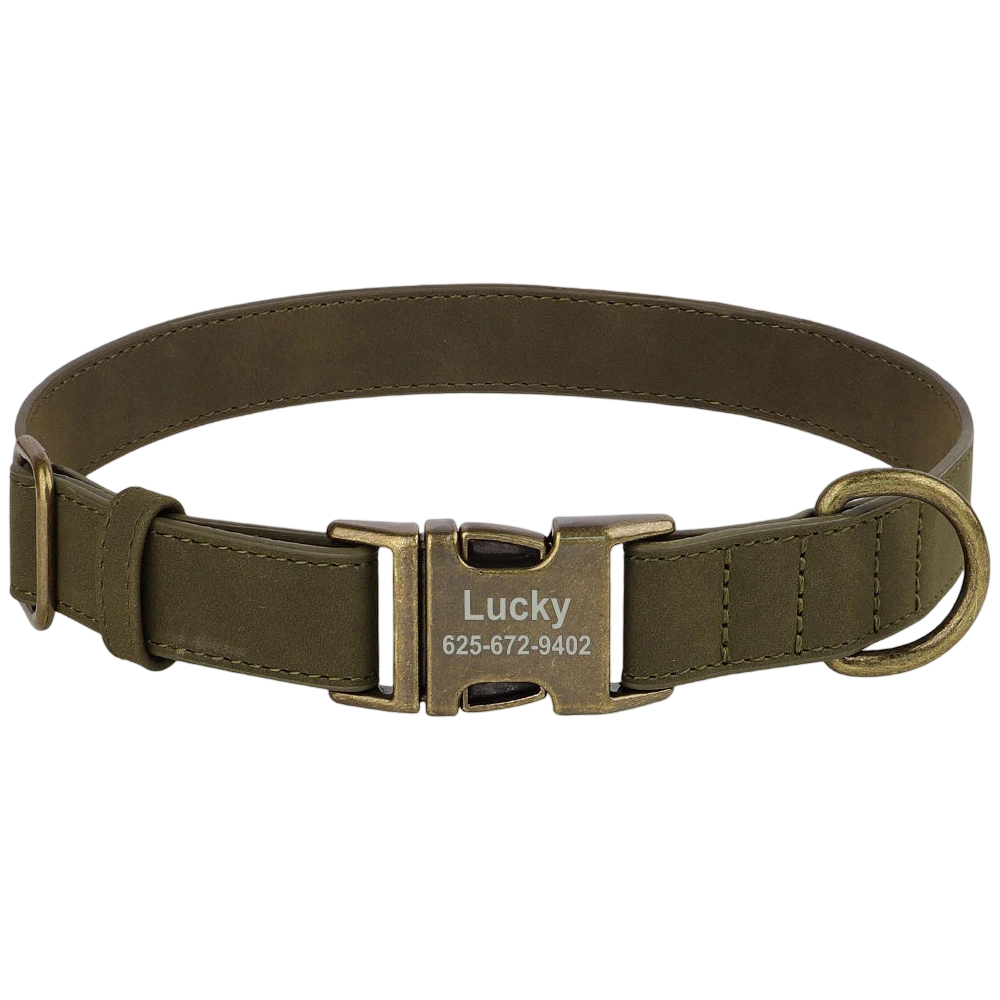 Classic PU Leather Personalised Pet Collar  pet accessories YAG Boutique