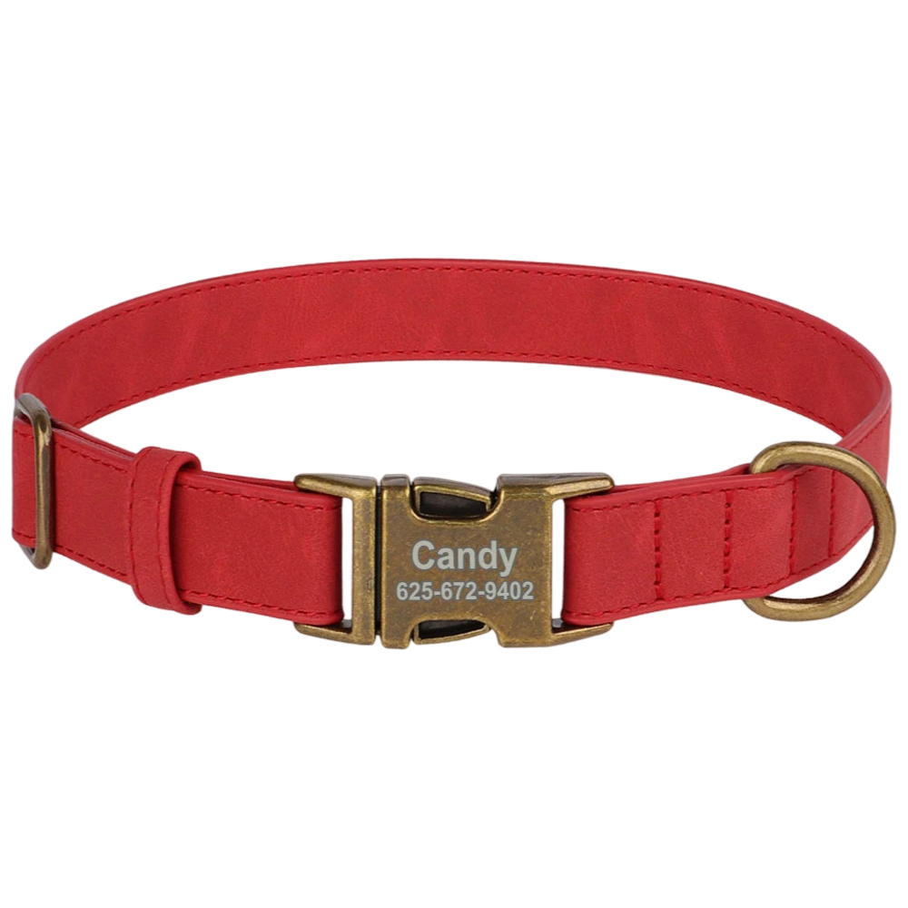 Classic PU Leather Personalised Pet Collar  pet accessories YAG Boutique