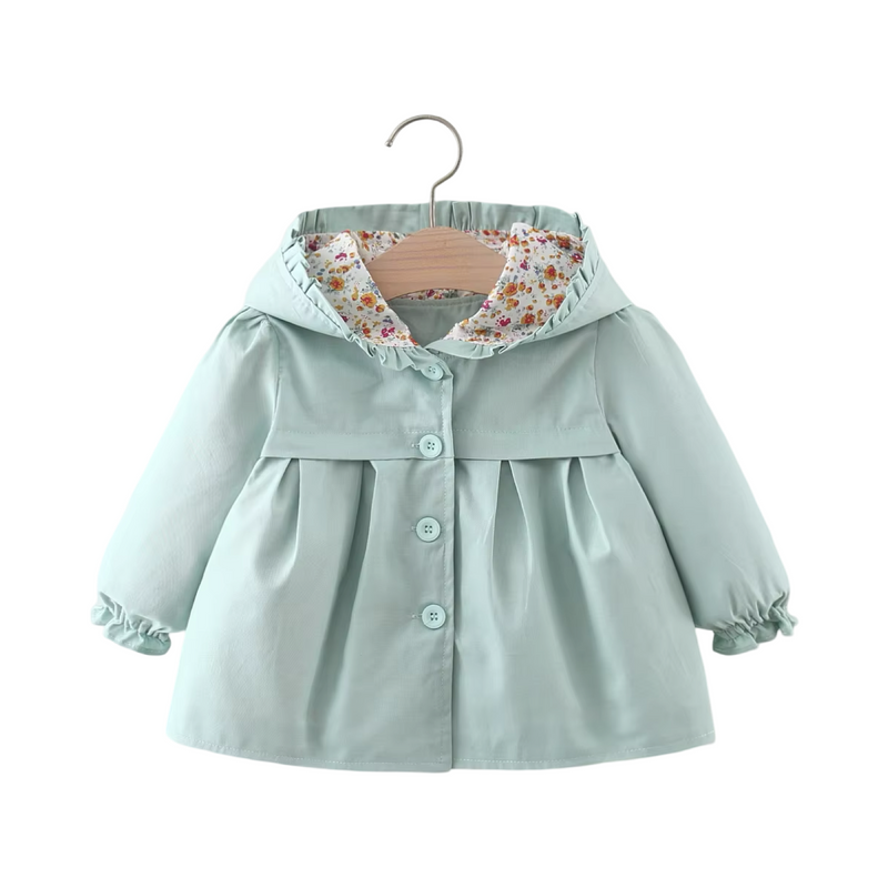 Classic Coat with Inner Floral Pattern  girls clothing YAG Boutique