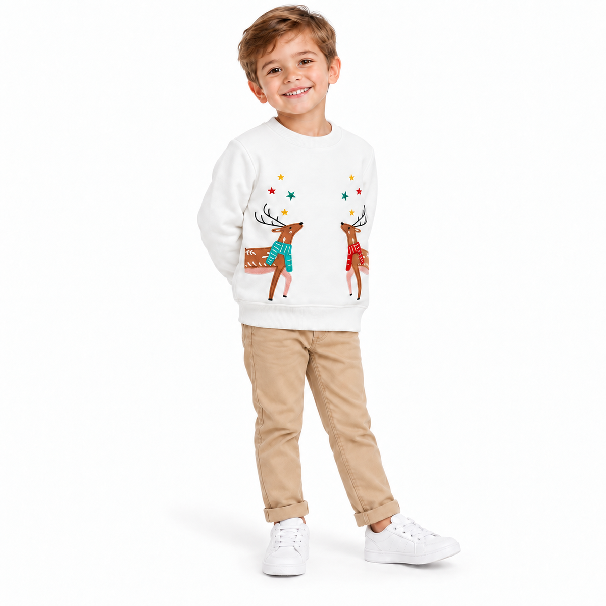 Kids Christmas Reindeer Sweater  kids clothing YAG Boutique