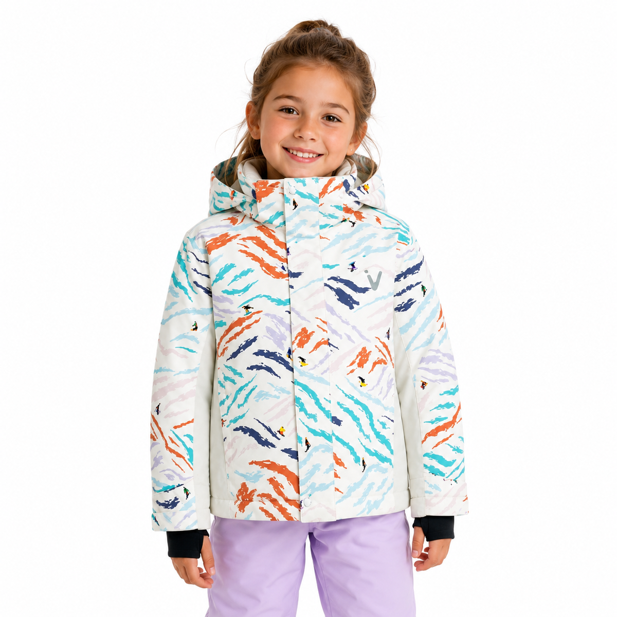 Kids Colorful Abstract Print Ski Jacket  kids clothing YAG Boutique