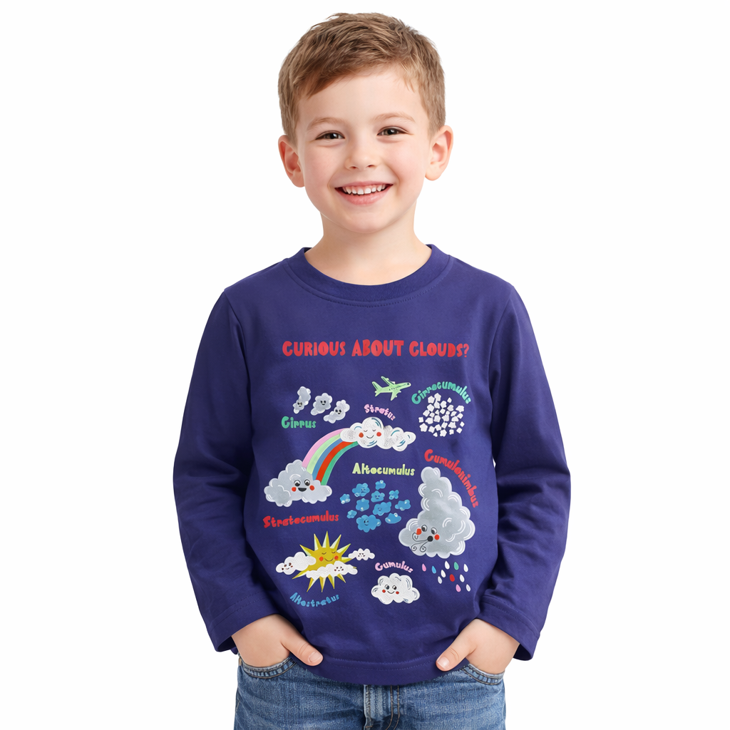 Kids Cloud Types Long Sleeve Tee  kids clothing YAG Boutique