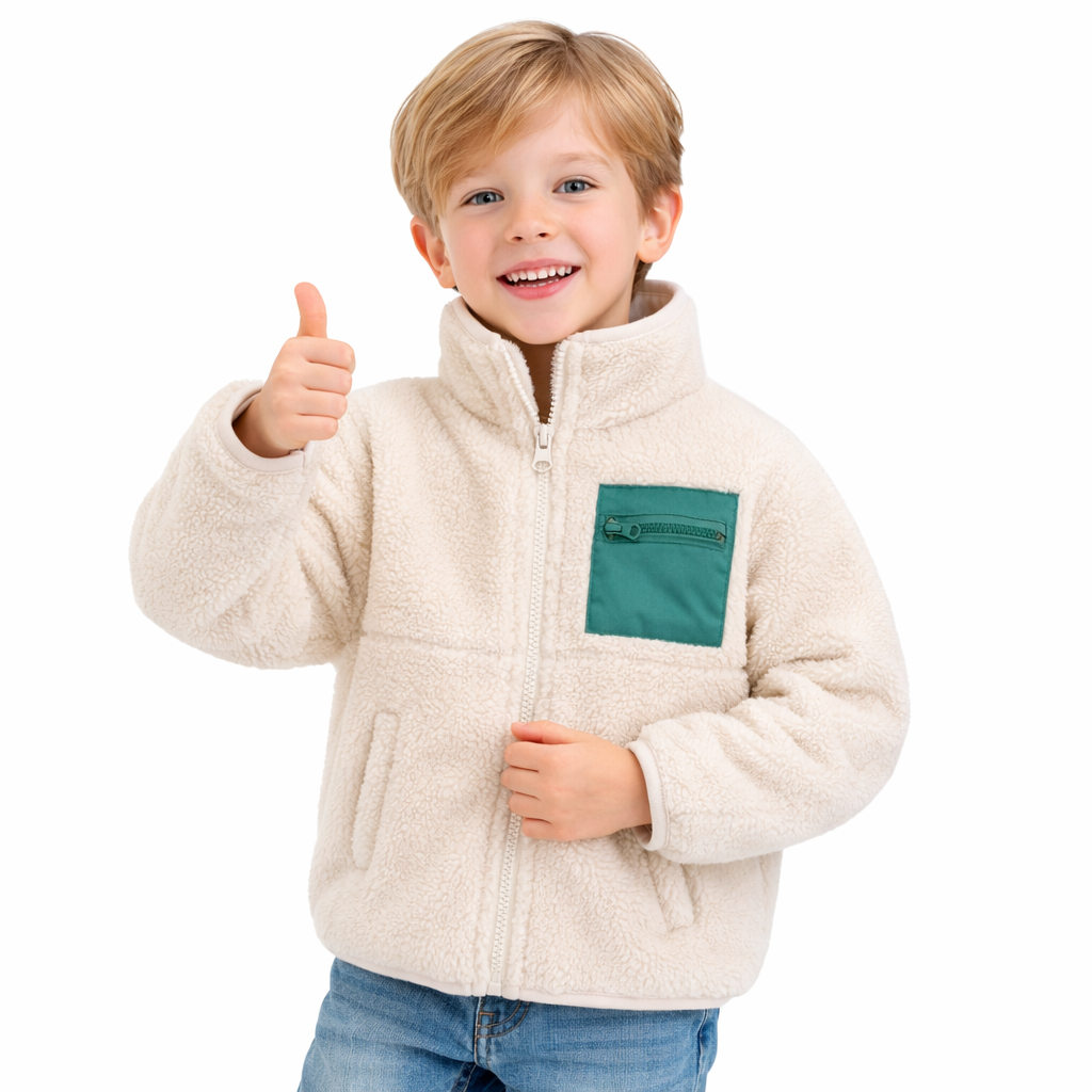 Kids Teddy Fleece Zip Jacket  kids clothing YAG Boutique