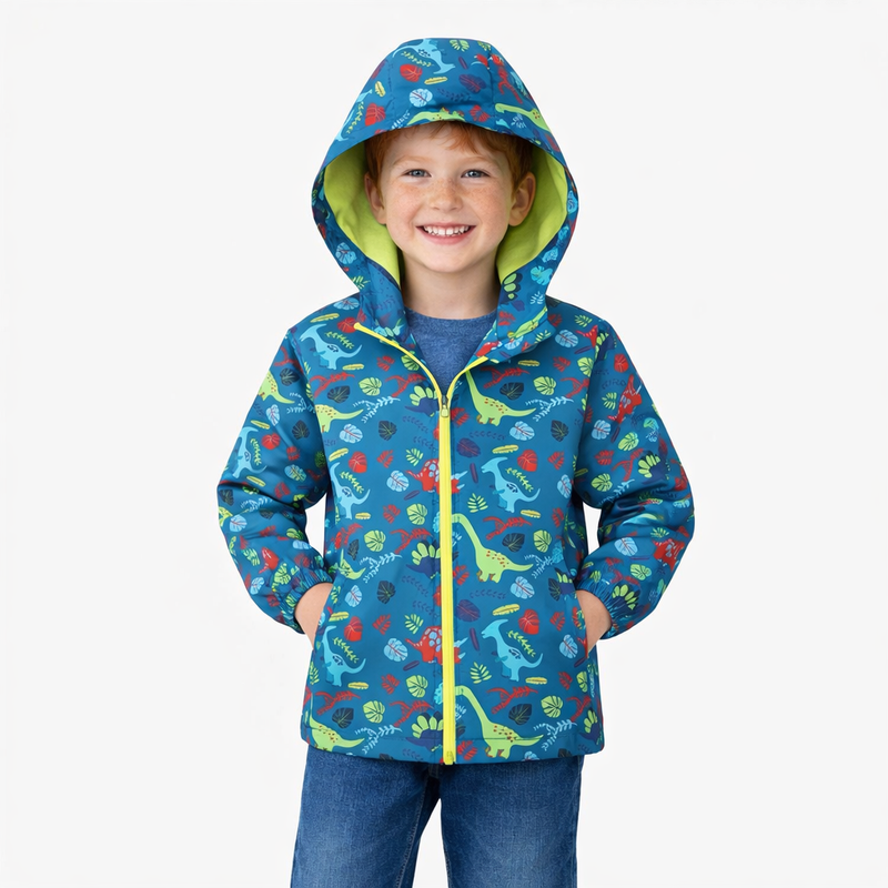 Kids Dinosaur Fleece Lined Waterproof Raincoat  kids clothing YAG Boutique