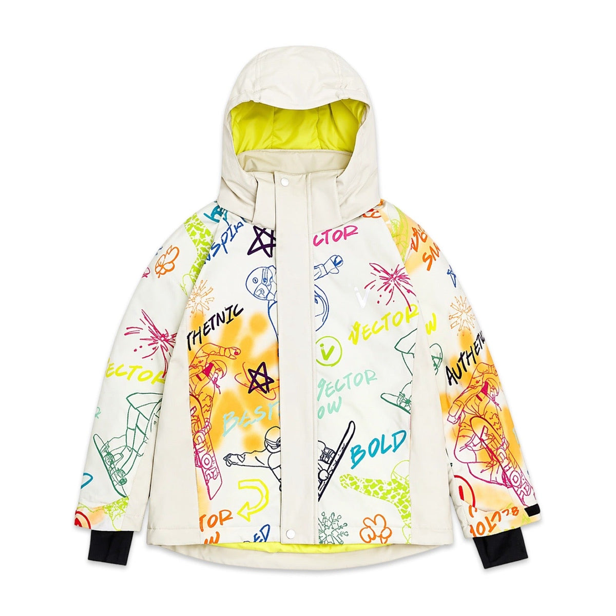 Kids Graffiti Print Ski & Snowboard Jacket  kids clothing YAG Boutique