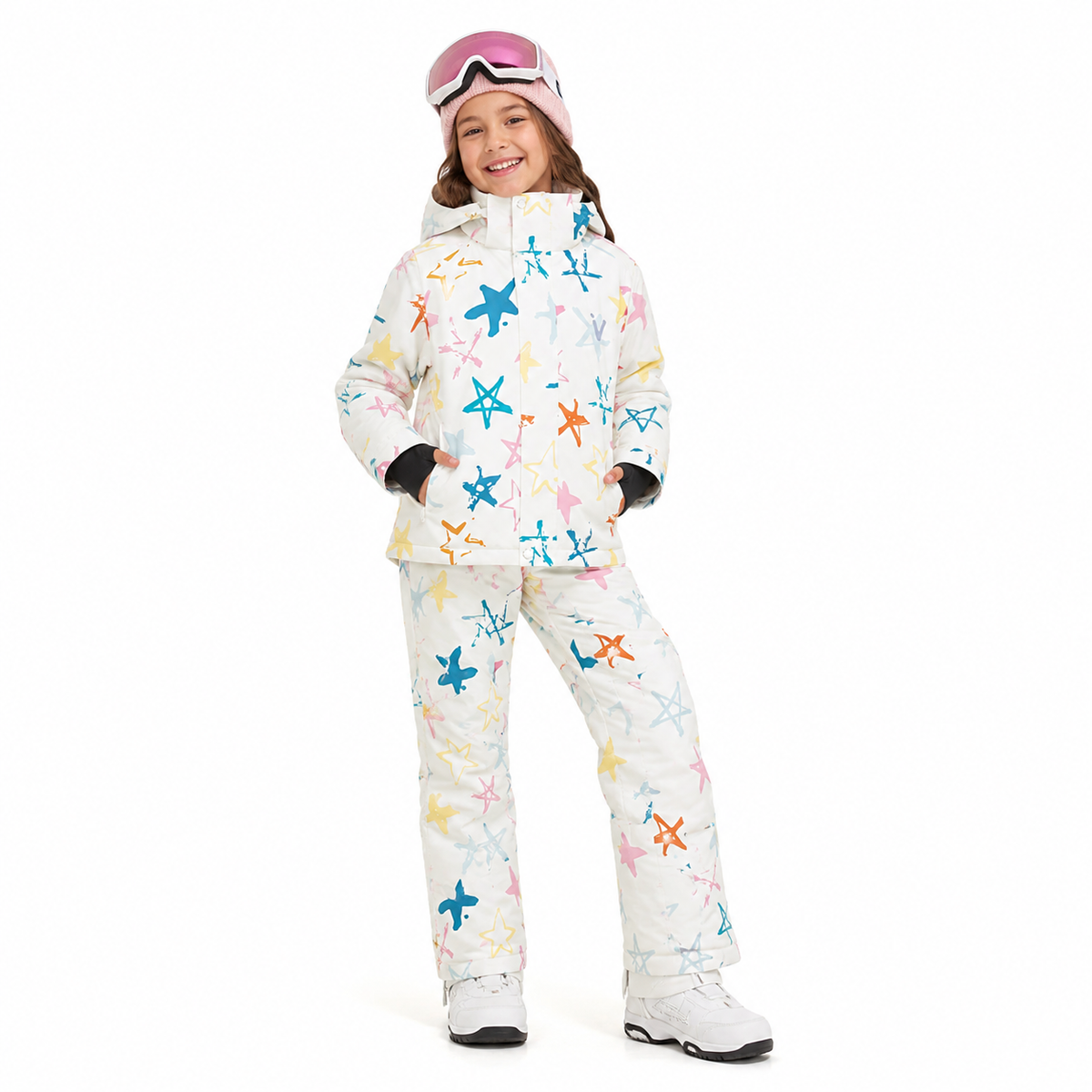 Kids Pastel Star Waterproof Snow Jacket  kids clothing YAG Boutique