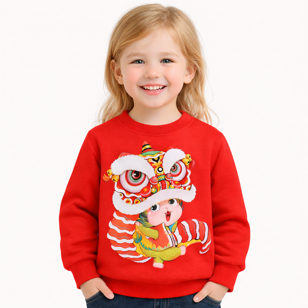 Kids Red Lion Dance Festival Sweatshirt  kids clothing YAG Boutique