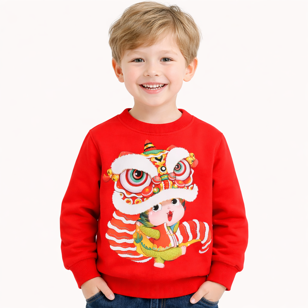 Kids Red Lion Dance Festival Sweatshirt  kids clothing YAG Boutique