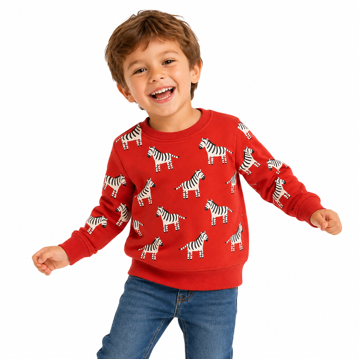 Kids Red Zebra Print Jumper  kids clothing YAG Boutique