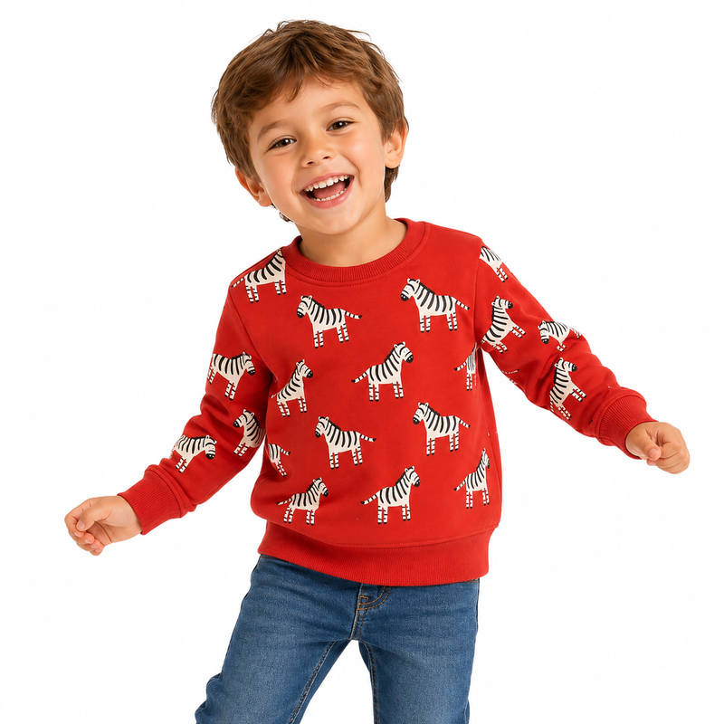 Kids Red Zebra Print Jumper  kids clothing YAG Boutique
