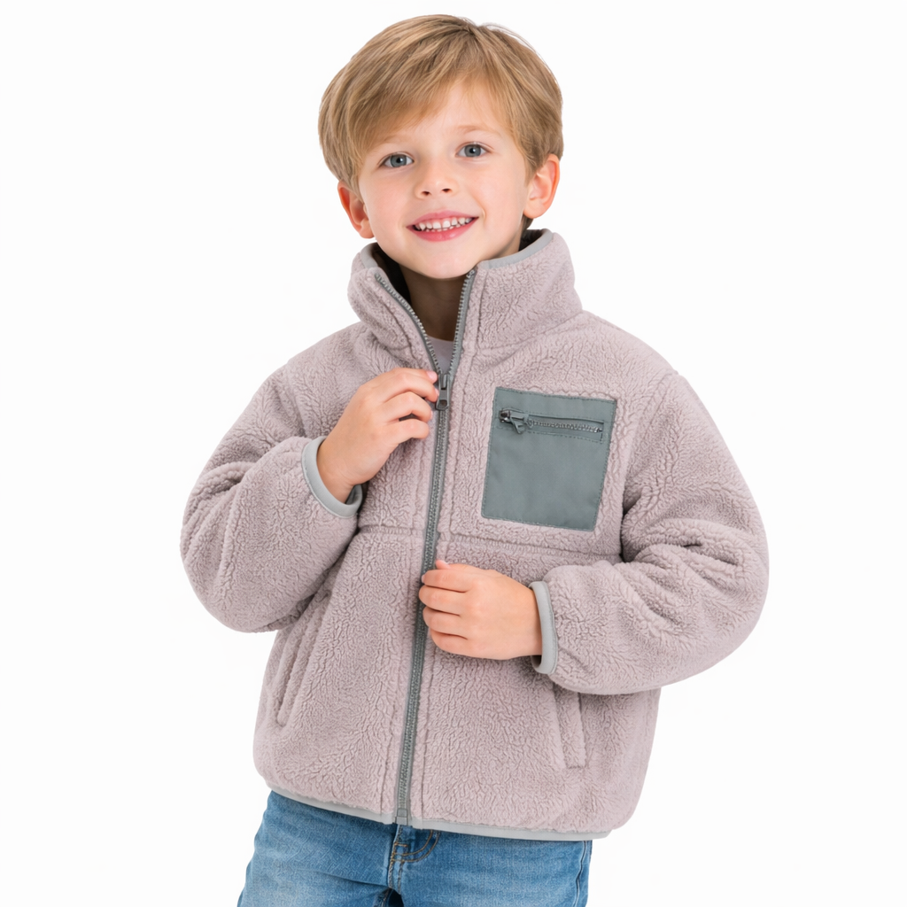 Kids Teddy Fleece Zip Jacket  kids clothing YAG Boutique