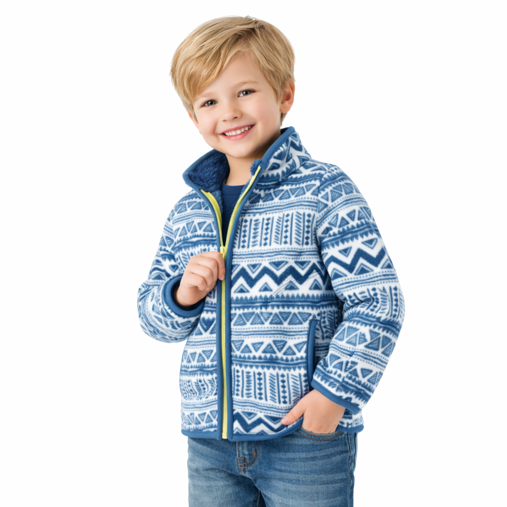 Kids Sherpa Fleece Zip Jacket  kids clothing YAG Boutique