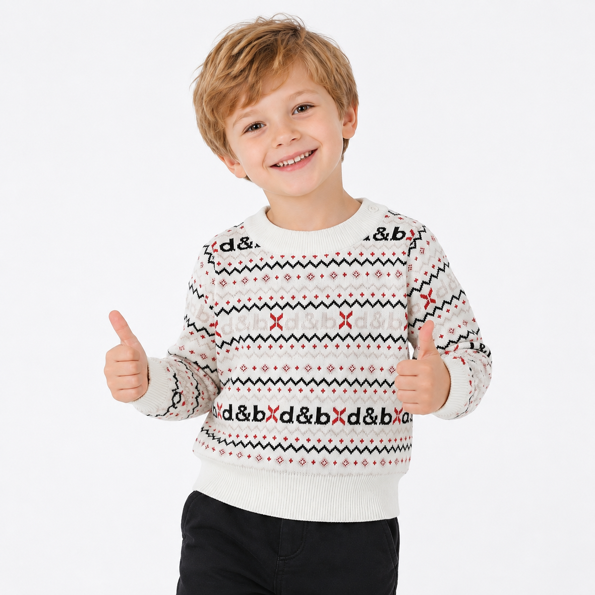 Kids Vintage Fair Isle Pattern Knit Jumper  kids clothing YAG Boutique