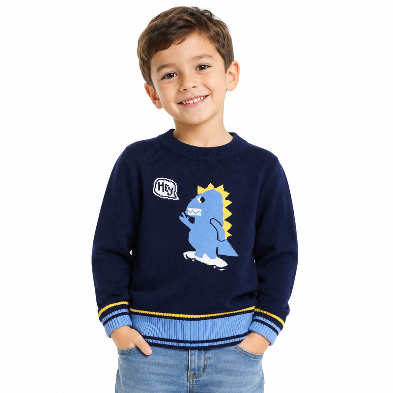 Little Dino "Hey" Knit Jumper  kids clothing YAG Boutique
