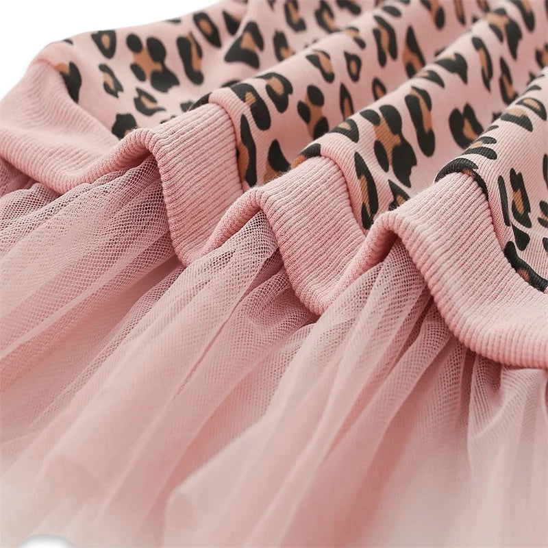 Girls Pink Leopard Print Pullover Tutu Dress  girls clothing YAG Boutique