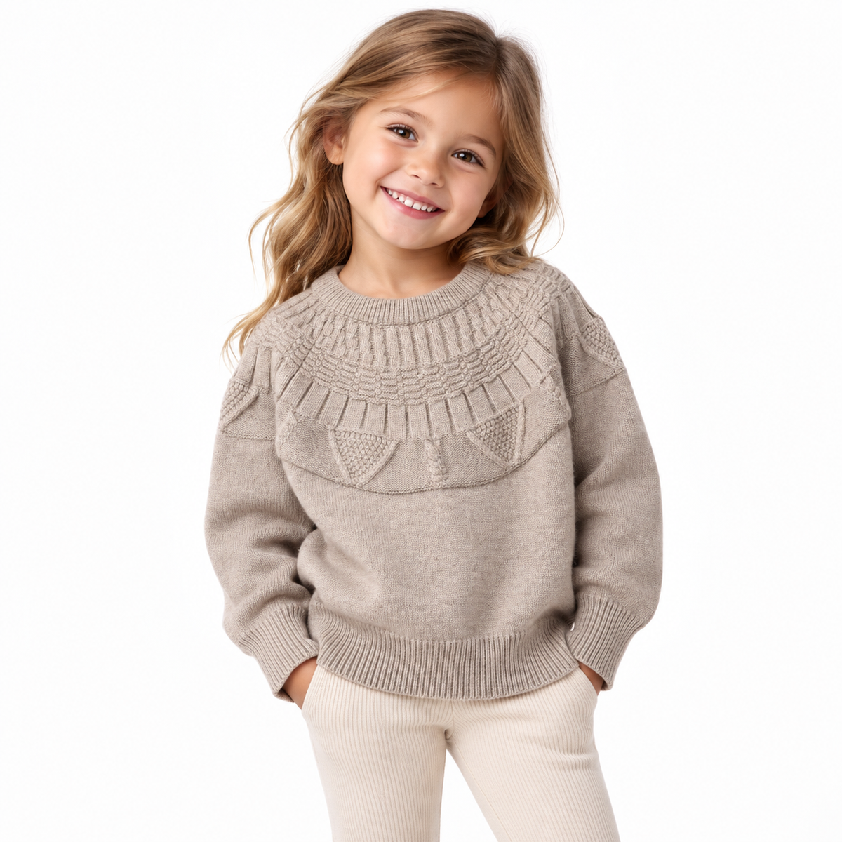 Nordic Yoke Pattern Kids Knit Sweater  kids clothing YAG Boutique