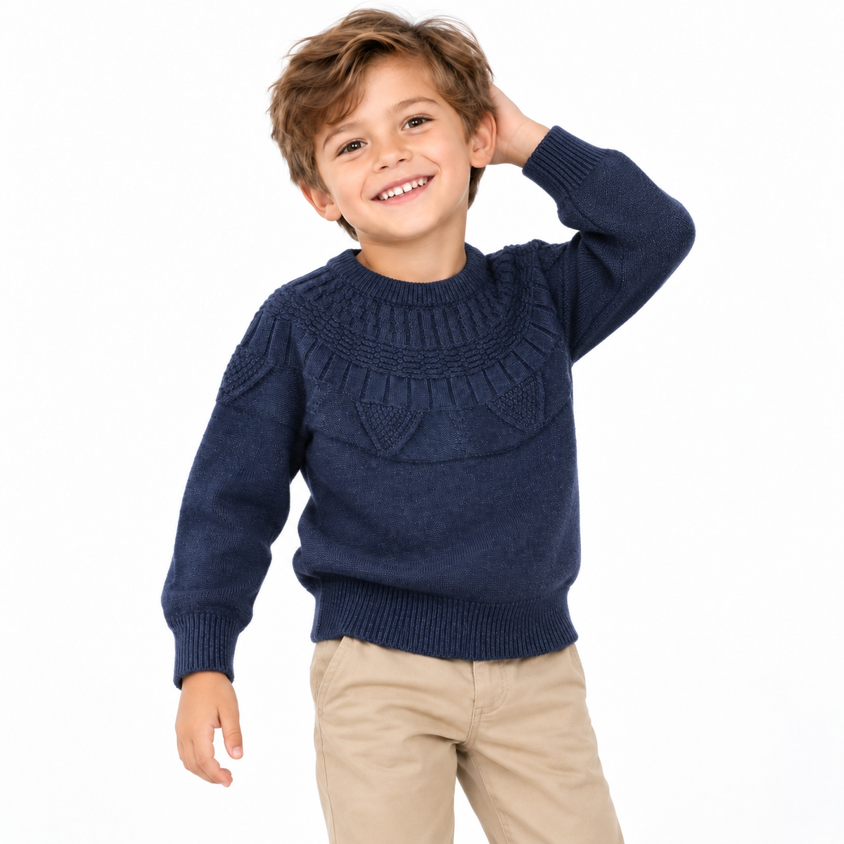 Nordic Yoke Pattern Kids Knit Sweater  kids clothing YAG Boutique
