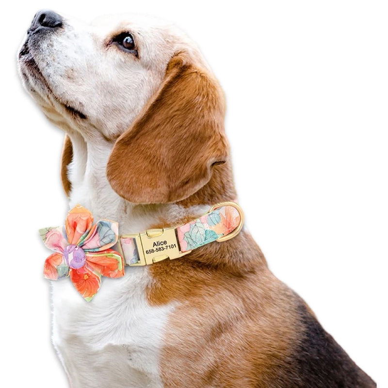 Personalised Floral Dog Collar  pet accessories YAG Boutique