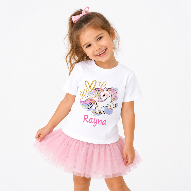 Personalised Magical Unicorn Custom Name Kids T-Shirt  girls clothing YAG Boutique