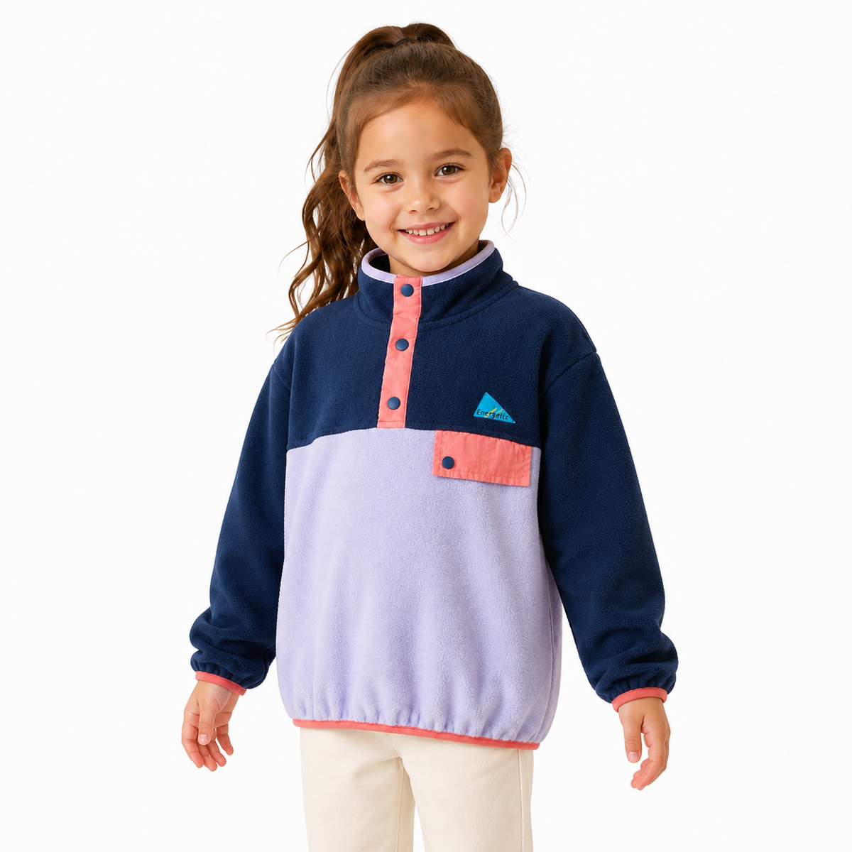 Retro Color-Block Quarter-Snap Fleece Pullover  kids clothing YAG Boutique