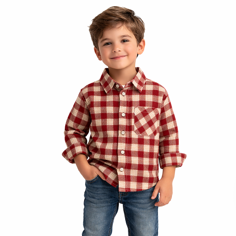 Dusty Blue Plaid Kids Flannel Shirt  kids clothing YAG Boutique