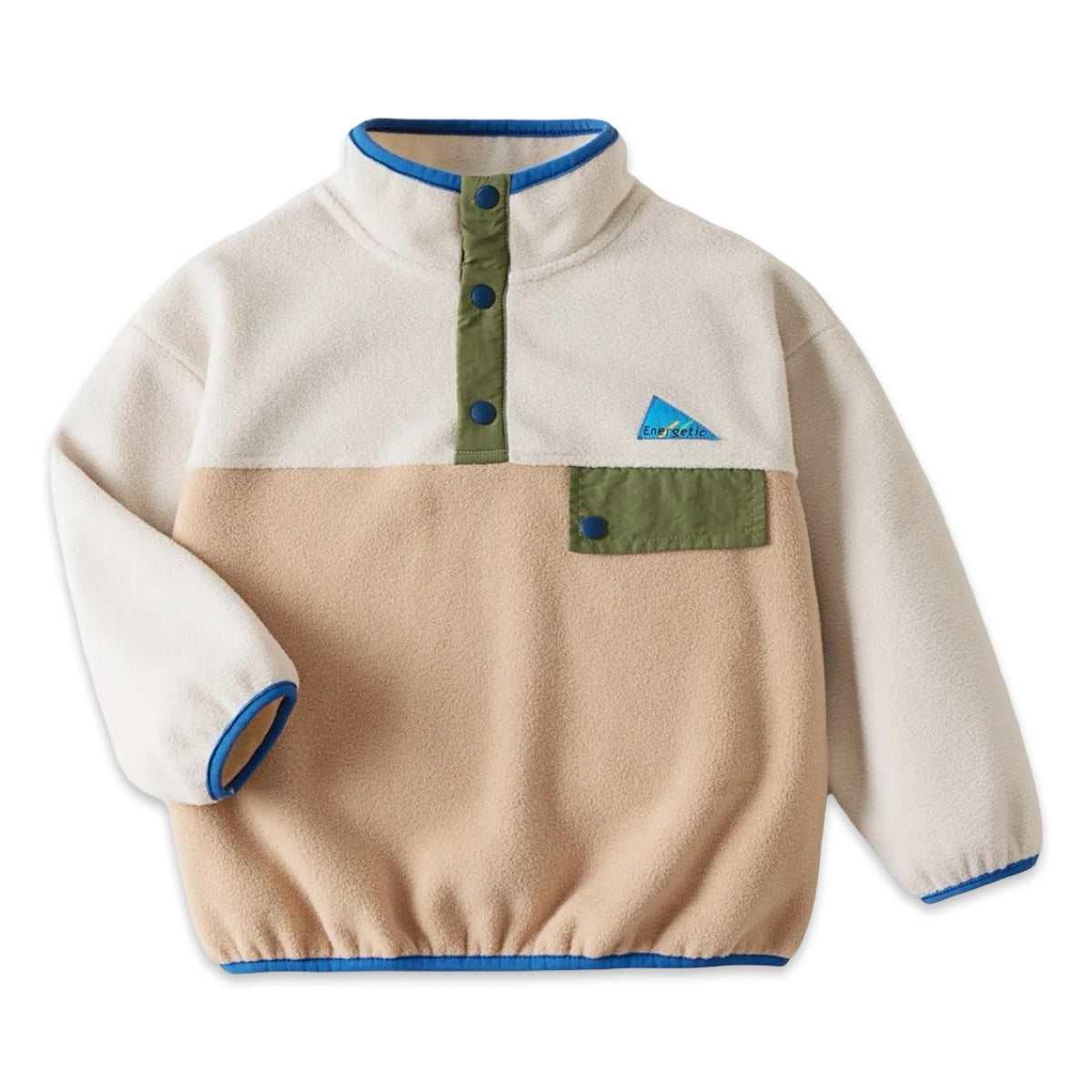 Retro Color-Block Quarter-Snap Fleece Pullover  kids clothing YAG Boutique