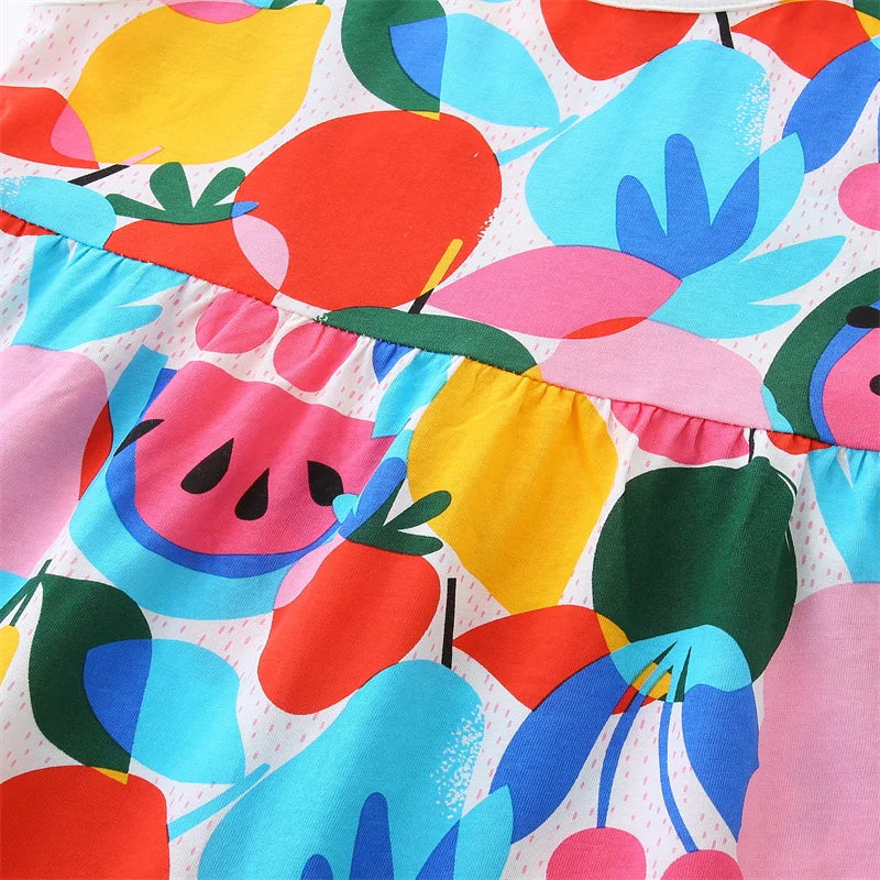 Girls Colourful Fruit Print Summer Dress  girls clothing YAG Boutique