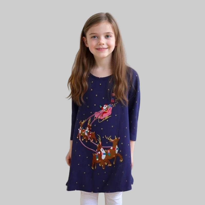 Girls Christmas Reindeer Dress  girls clothing YAG Boutique