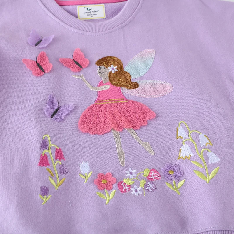 Girls Lavender Fairy Garden Jumper  girls clothing YAG Boutique