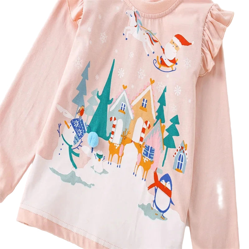 Magical Christmas Village Ruffle Jumper  girls clothing YAG Boutique