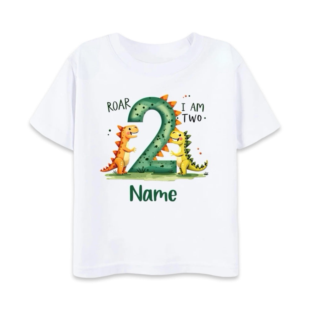 Personalised Kids Dino Birthday T-Shirt  kids clothing YAG Boutique