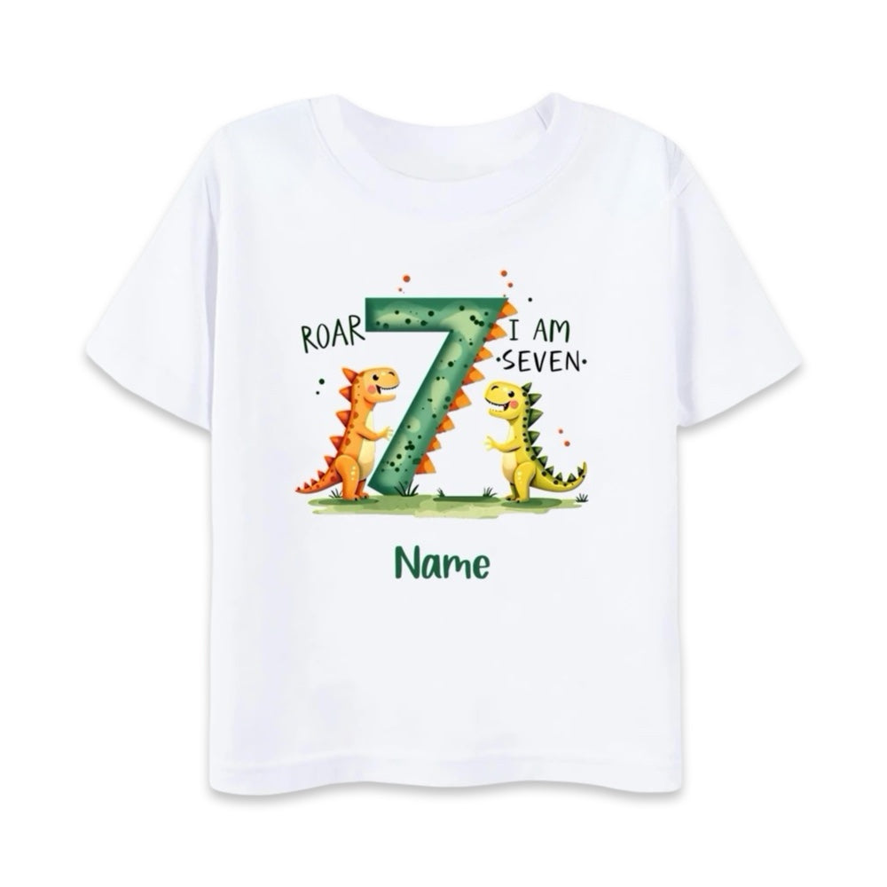 Personalised Kids Dino Birthday T-Shirt  kids clothing YAG Boutique