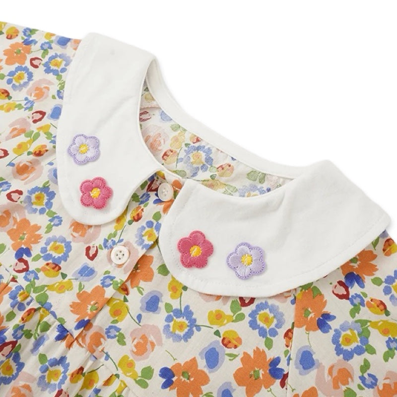 Floral Meadow Peter Pan Collar Toddler Girls Dress  girls clothing YAG Boutique