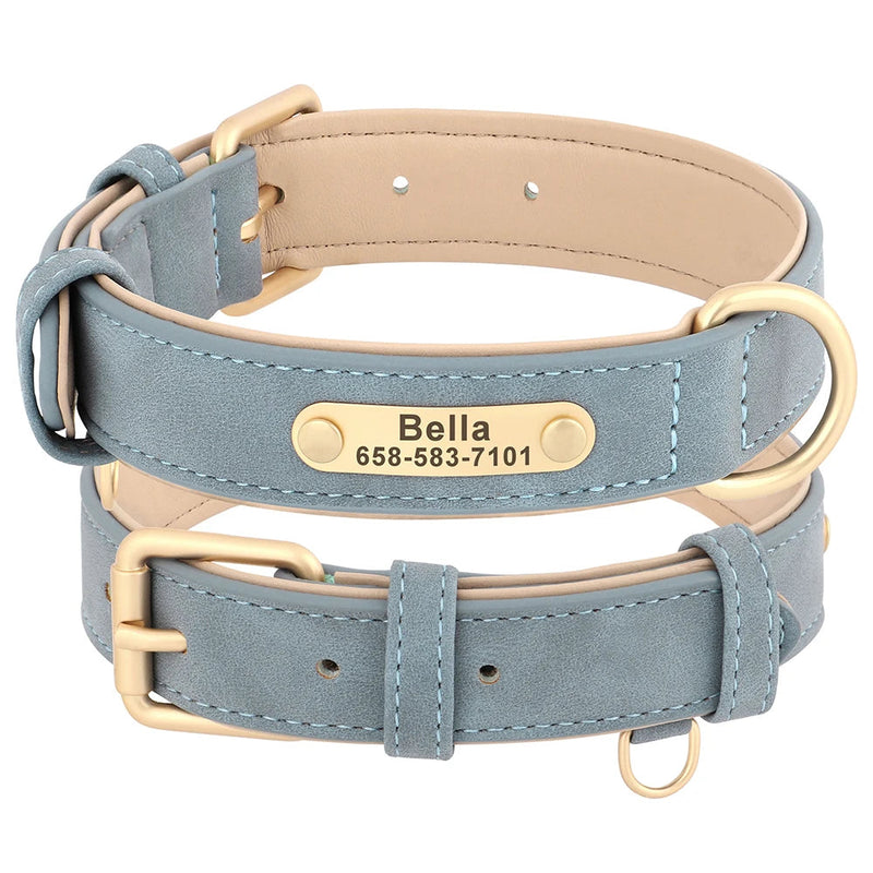Twin Colour Leather Dog Personalised Collars  Collars Bandanas YAG Boutique
