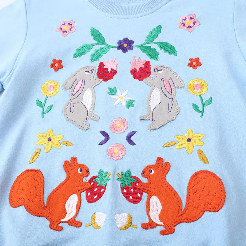 Sky Blue Animals & Floral Jumper  kids clothing YAG Boutique